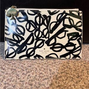 Kate Spade Black and White Patterned Clutch